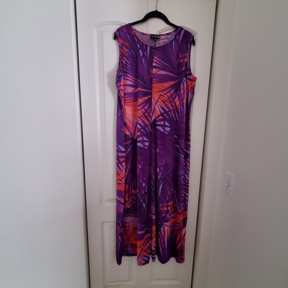 antthony original maxi dress,1X, purple and gold floral